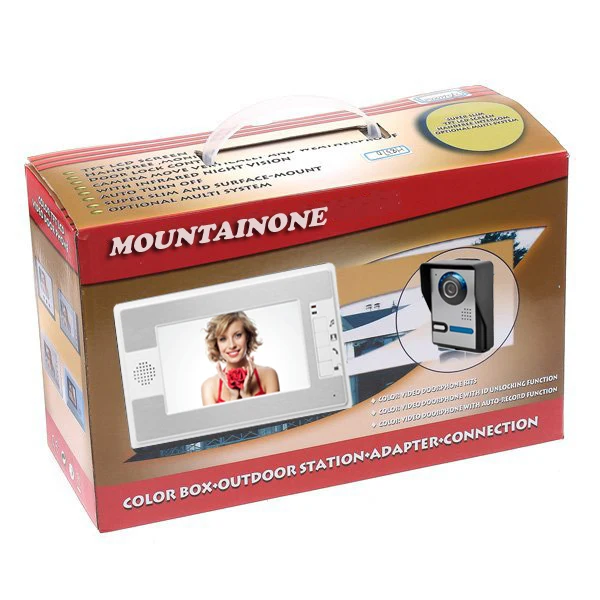 Видеодомофон MOUNTAINONE 7-дюймовый проводной ночной Визуальный дверной звонок