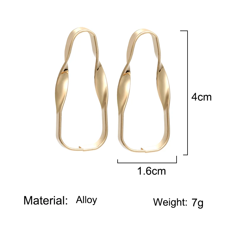 Женские Геометрические серьги Brincos большие золотого и серебряного цвета