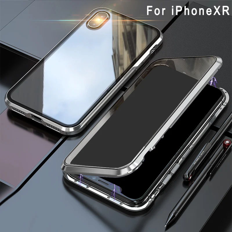 Двухсторонний чехол для телефона из закаленного стекла с магнитной адсорбцией