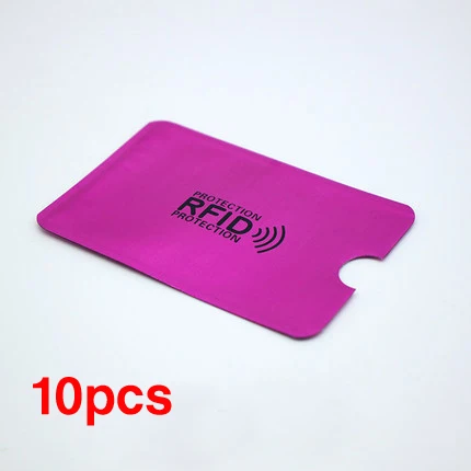 rose red (10pcs) Хорошее качество Анти Rfid Блокировка ридер замок банк держатель для карт Защита Id банковский Чехол для карт NFC алюминиевый кредитный держатель для карт s - Цвет: rose red (10pcs)