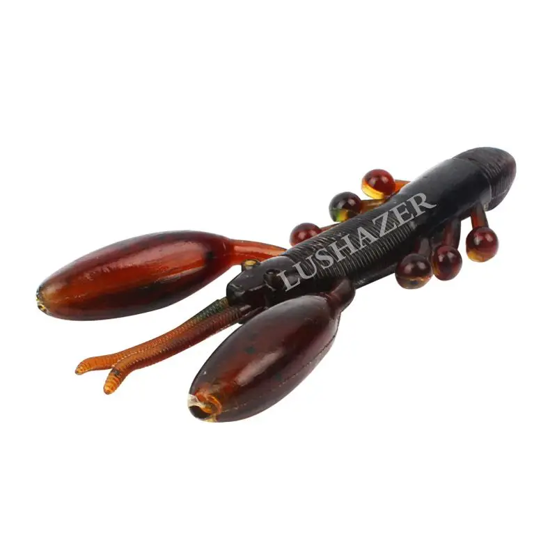 LS 6 шт./лот приманки рыбалка креветки мягкие пластиковые 77 мм 5 3 г силиконовые