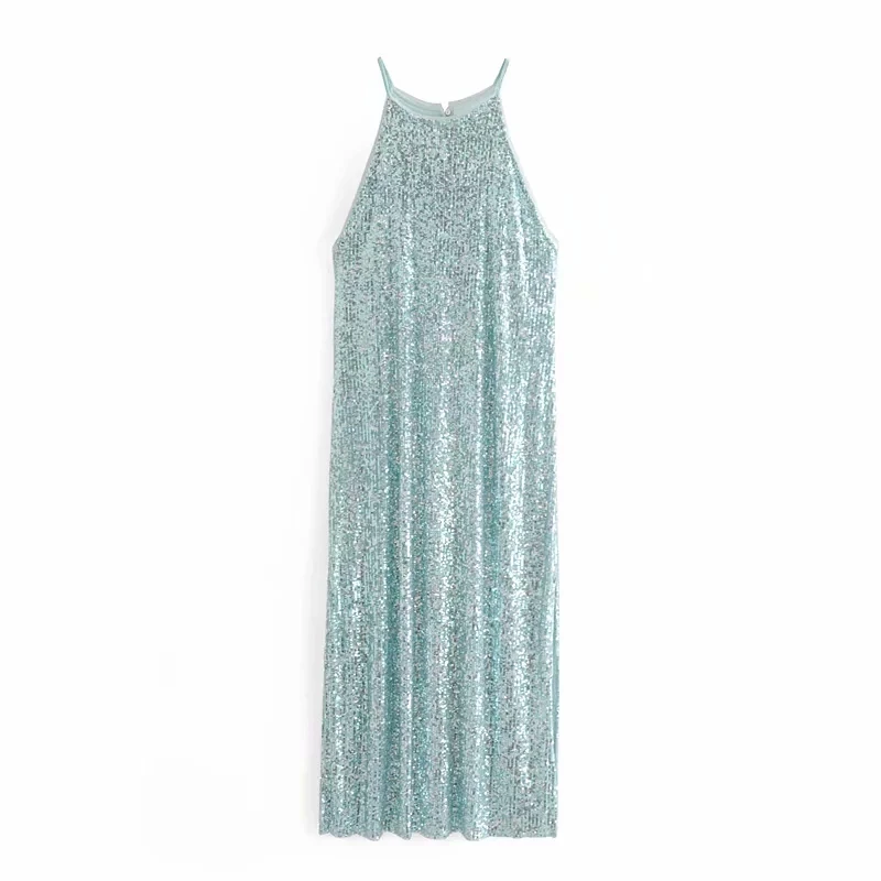 Летнее женское платье vestidos, английский стиль, без рукавов, с блестками, одноцветное, длинное, миди платье, уличное, vestidos de fiesta, вечернее платье