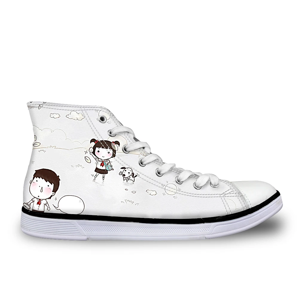 Модные женские парусиновые туфли с высоким берцем расписанные вручную на заказ