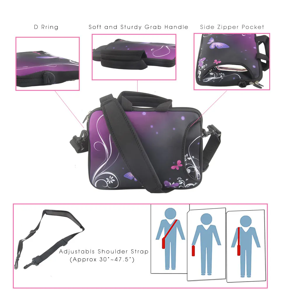 15 &quotмягкая башня ноутбук наплечный рукав сумка держатель + ручка карман для 6&quot