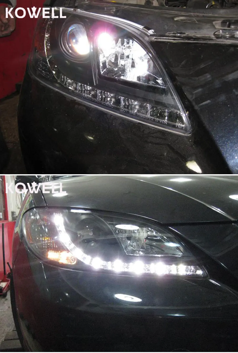 KOWELL автомобильный Стайлинг для Mazda 3 светодиодный 2006-2012 фара Мазда 3 светодиодные фары DRL Объектив двойной луч H7 HID Xenon bi xenon объектив