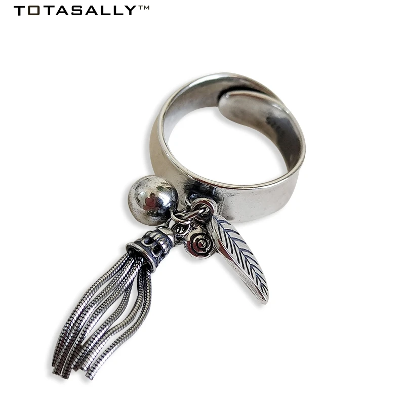 TOTASALLY 100% Настоящее Серебро S925 пробы модные элегантные кольца с кисточками в виде