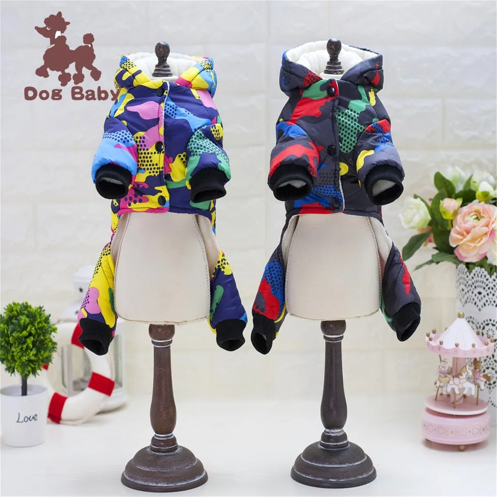 1 предмет, брендовая новая плотная одежда dogbaby для домашних животных, четыре ноги, хлопковая одежда для щенков и собак, зимнее пальто, комбинезон для чихуахуа, Тедди, Размеры S-XXL