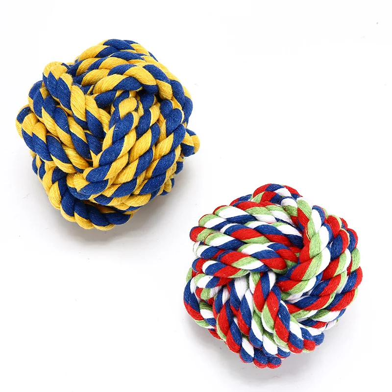 Собачьи игрушки хлопковая веревка шипы шарики для больших собак чистка зубов