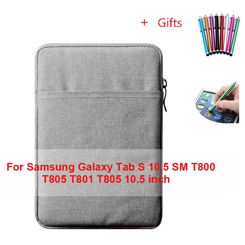 For Samsung T800 Чехол для планшета с рукавом для Samsung Galaxy Tab A A6 10,1 S 10,5 SM T580 SM-T580 T585C SM T800 T805 чехол из закаленного стекла+ ручка - Цвет: For Samsung T800