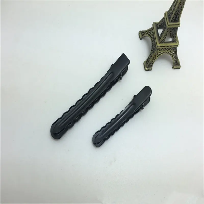 150 шт. 6/8 см черный/серебряный цвет волна Утконос зажим квадратный DIY ювелирные