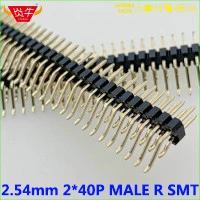 2,0 мм Шаг 1X40P 40PIN разъем однорядные разъемы вертикальный штыревой разъём SMT выдерживает высокие температуры позолоченные