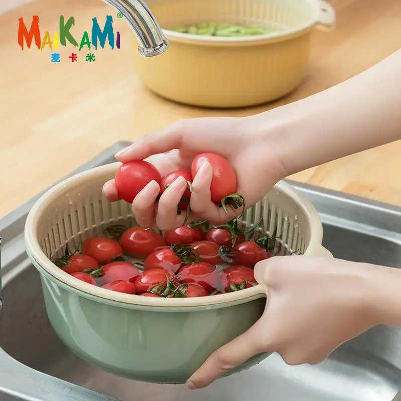 MAIKAMI кухонная корзина для посуды из пластика и пластиковых корзинки для фруктов моющиеся овощные сито