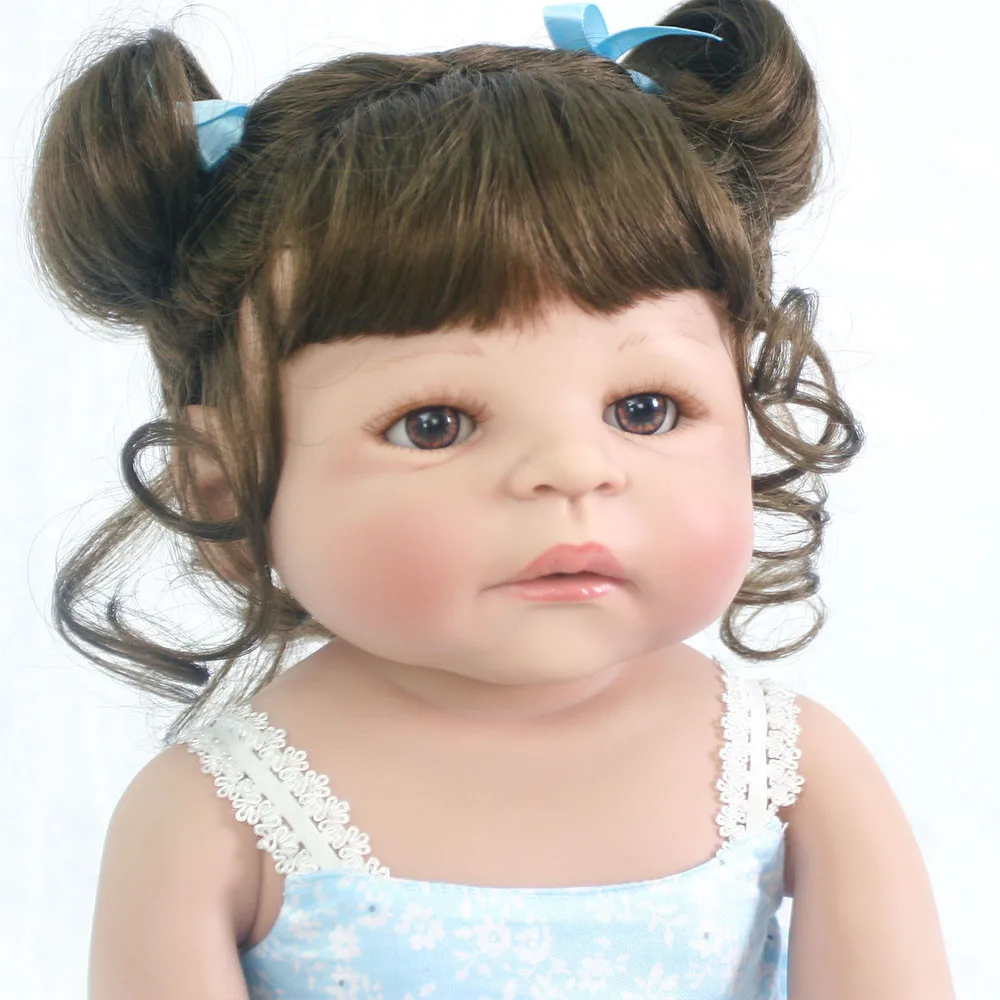 55cm Full Silicone Body Reborn Baby Doll For Girl Vinyl Newborn Princess Babies Bebe Bathe Toys Birthday Gift | Игрушки и хобби