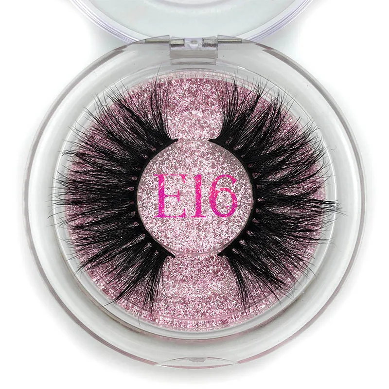 E16 round case Mikiwi, 25 мм, 3D норковые ресницы, E04,, безжалостные, толстые, мягкие, натуральные, 25 мм, норковые ресницы, накладные ресницы, макияж, драматические, длинные ресницы - Цвет: E16 round case