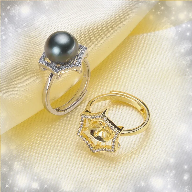 Новые классические регулируемые кольца женские с жемчугом сделай сам ювелирные