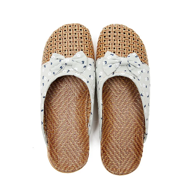 Шлепанцы Suihyung женские с цветочным рисунком льняные сандалии на плоской подошве