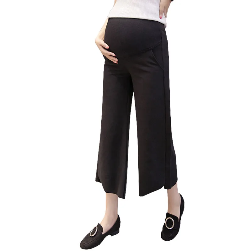 

Wide Leg Capris Maternity Pants For Pregnant Women Clothes Nursing Pregnancy Trousers Elastic Waist Gravidas Pants Clothing