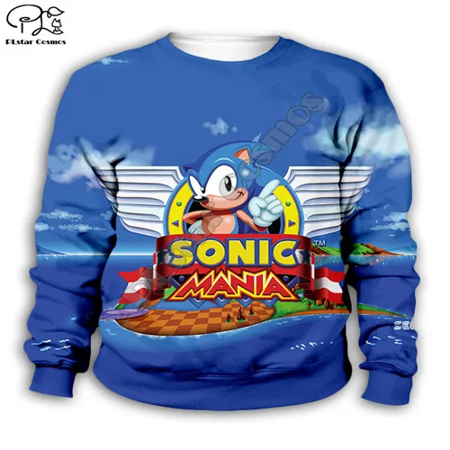 Kids sweatshirts Толстовки с капюшоном в стиле аниме супер Соник 3d Детское пальто на молнии пуловер с длинными рукавами спортивный костюм с героями мультфильмов толстовки/штаны/Семейные футболки - Цвет: Kids sweatshirts