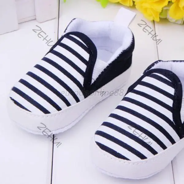WEIXINBUY/Обувь для маленьких мальчиков парусиновые кроссовки в полоску без застежки