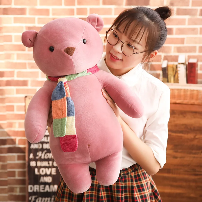 

1pc High Quality 40/60cm Cute Scarf Bear Doll Teddy Bear Plush Toy Baby Toy Pillow Sleeping Christmas Gift Home Supplies