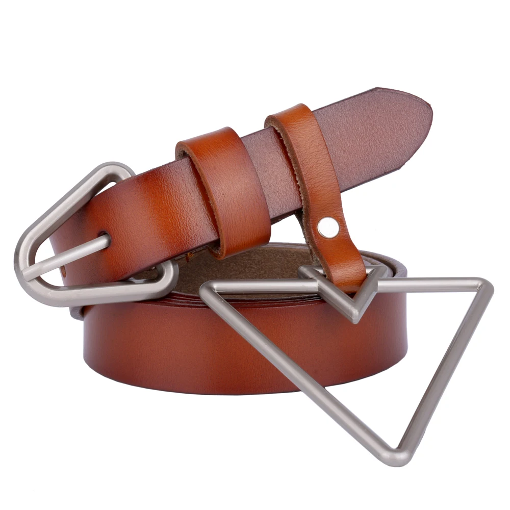 Ремень с треугольной пряжкой Женский Роскошный деловой повседневный кожаный