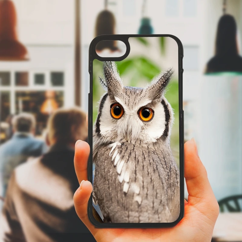 Beautiful Flamingo Eagle Owl Bird Phone Case Anti-knock Black Smooth PC Plastic Hard Cover for iphone 8 7 6 6S PLUS X 5S 5 SE |