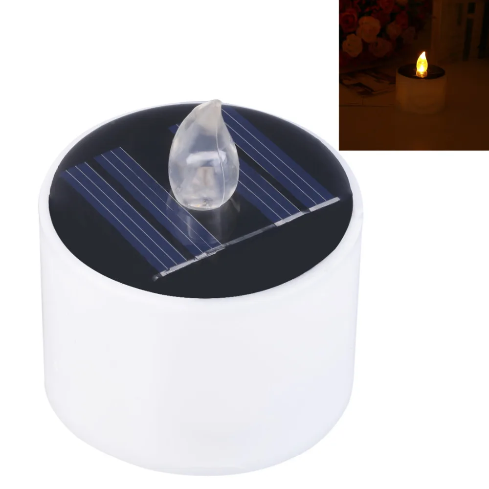 Электронный Солнечный беспламенный светодиодный чайный свет свеча лампа ночник