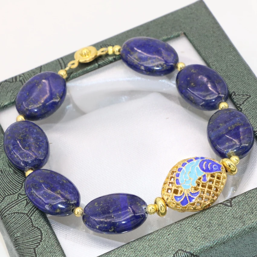 Богемия стиль новый дизайн 1 3*18 мм натуральный Лазурит Камень овальные бусины