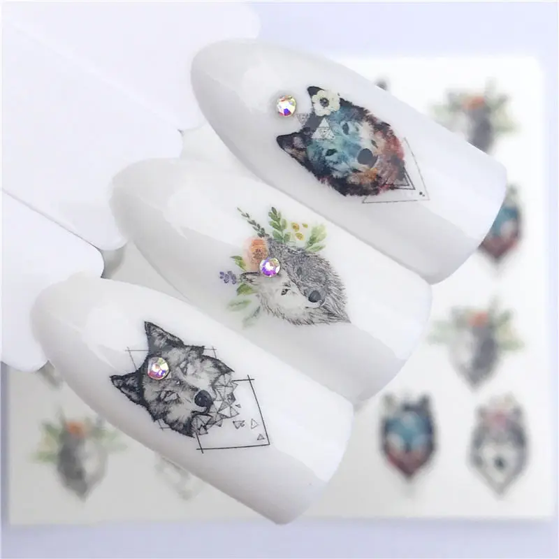 YZW-3077 FWC 1 шт слайдер наклейки для ногтей градиентные наклейки Лотос фиолетовый цветок лоза дизайн для дизайна ногтей водяной знак татуировки украшения - Цвет: YZW-3077