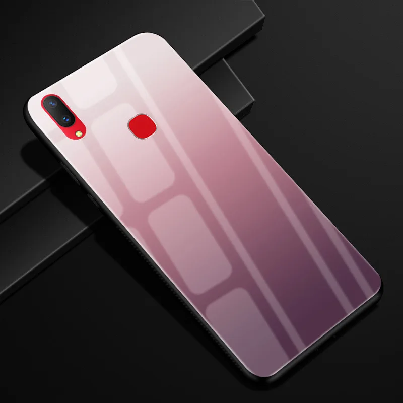 Чехол для Vivo Y91, Y95, закаленное стекло, чехол с рисунком, черный, TPU, бампер, чехол для Vivo Y95, Vivo Y91, чехол для телефона, стекло, Y 91