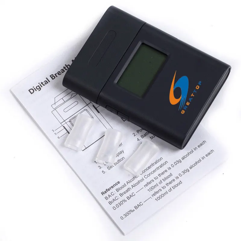 Бесплатная доставка 360 градусов вращающийся мундштук цифровой тестер алкоголя с