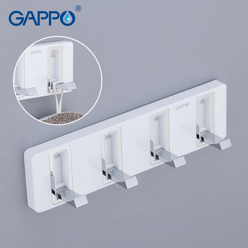 GAPPO крючки для ванной комнаты белый хромированный держатель Настенные Крючки