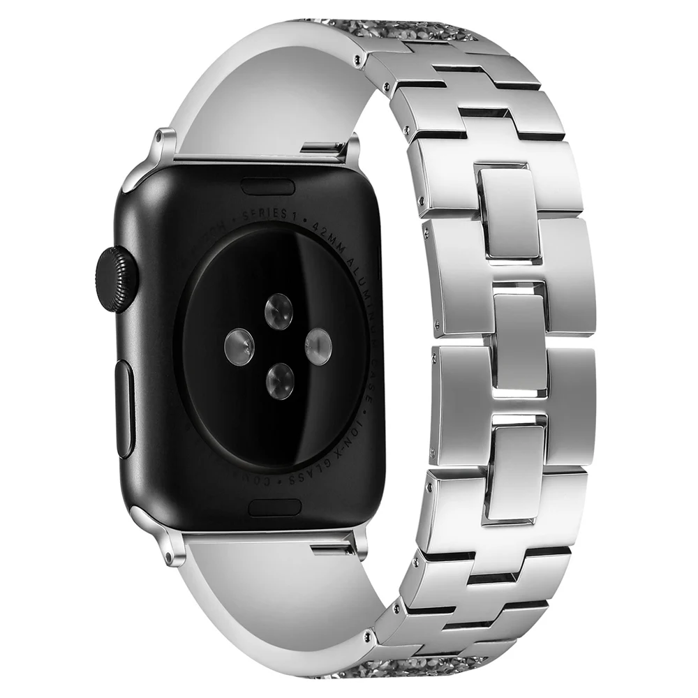 URVOI Блестящий ремешок для apple watch series 3 2 1 ремешок для iwatch роскошный блестящий циркониевый браслет современный дизайн 38 42 мм