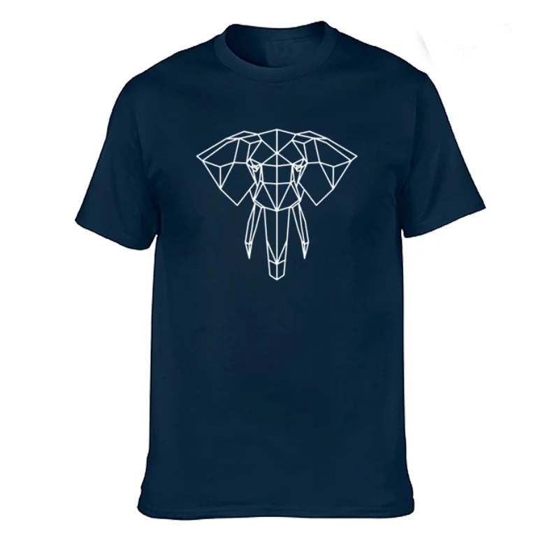 Фото Мужская Дизайнерская футболка с геометрическим рисунком головы слона Модная