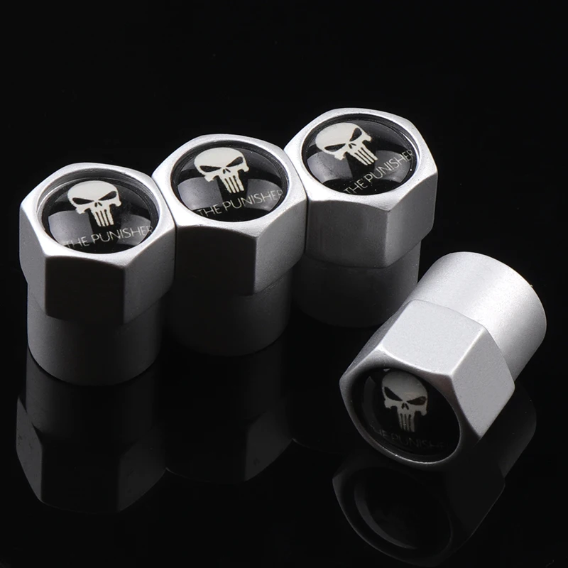 4 шт. металлическая для машины Призрак Череп Каратель шин клапан крышка s авто