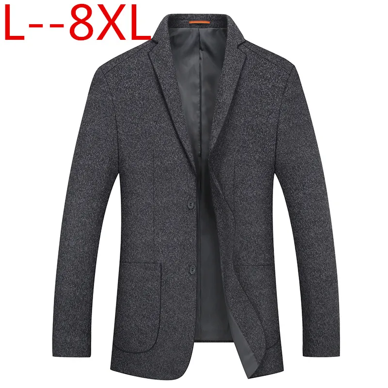 

Plus size 6XL 8XL Men Slim Autumn Suit Blazer Formal Business Fashion Male Suit two Button Lapel Casual Long Sleeve Pockets Top