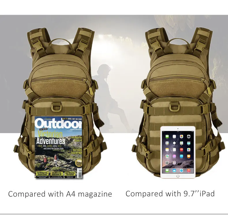 Водонепроницаемый уличный Военный Тактический Рюкзак Molle, походный, спортивный, для путешествий, 25л, нейлон, для кемпинга, пешего туризма, треккинга, камуфляжная сумка