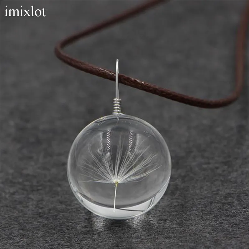 Imixlot оригинальная Подвеска из смолы одуванчика кожаная подвеска ожерелье 3 вида