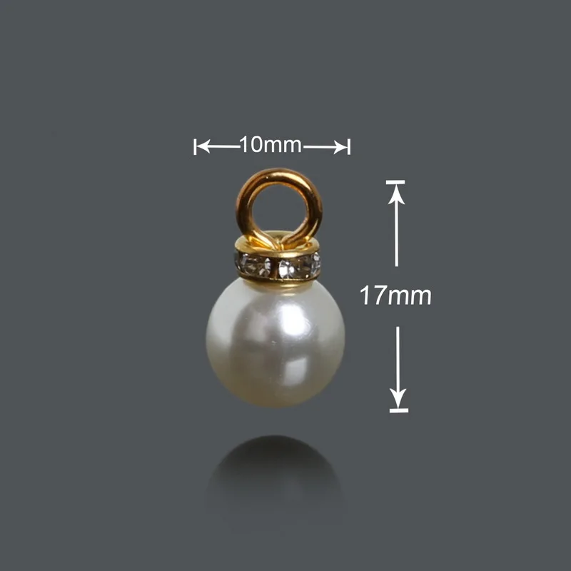 Лидер продаж 10 шт./лот 5 размеров шармы с имитацией жемчуга в форме шарика
