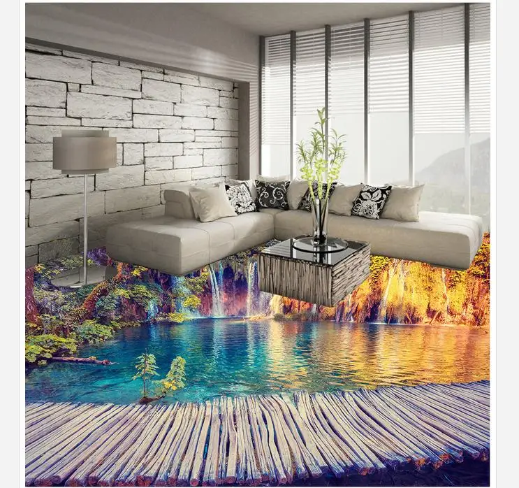 Водоустойчивое напольное украшение дома поток деревянная напольная плитка для