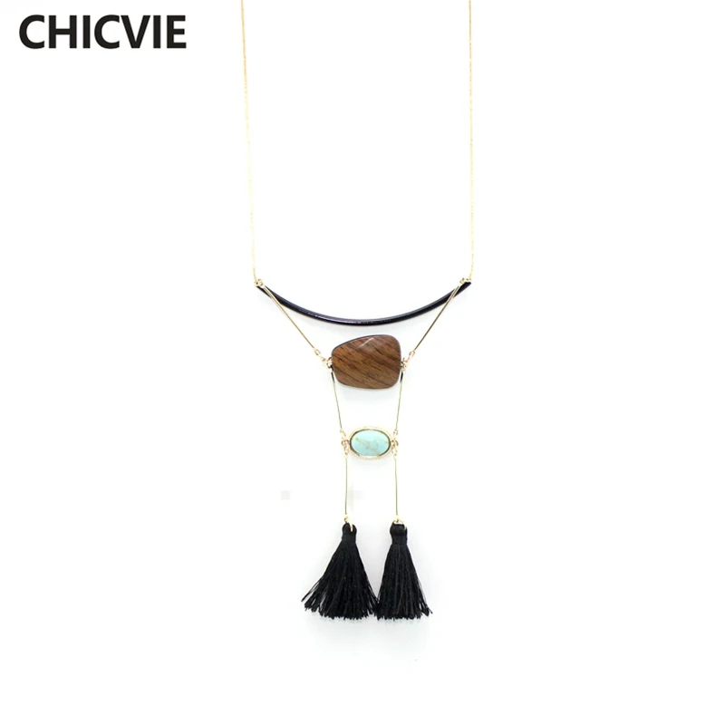 CHICVIE 2018 Новое Очаровательное женское длинное ожерелье с бусинами из массива
