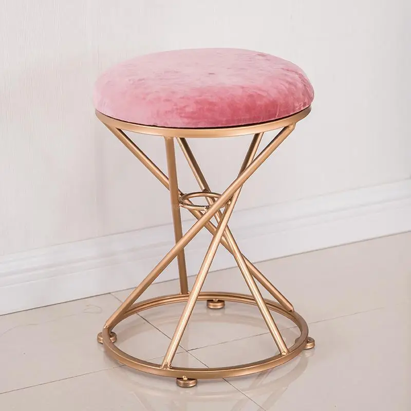 Домашний стул кованого железа художественная скамейка модный обеденный табурет простая скамейка для обуви креативный круглый стул для макияжа - Цвет: Style 10