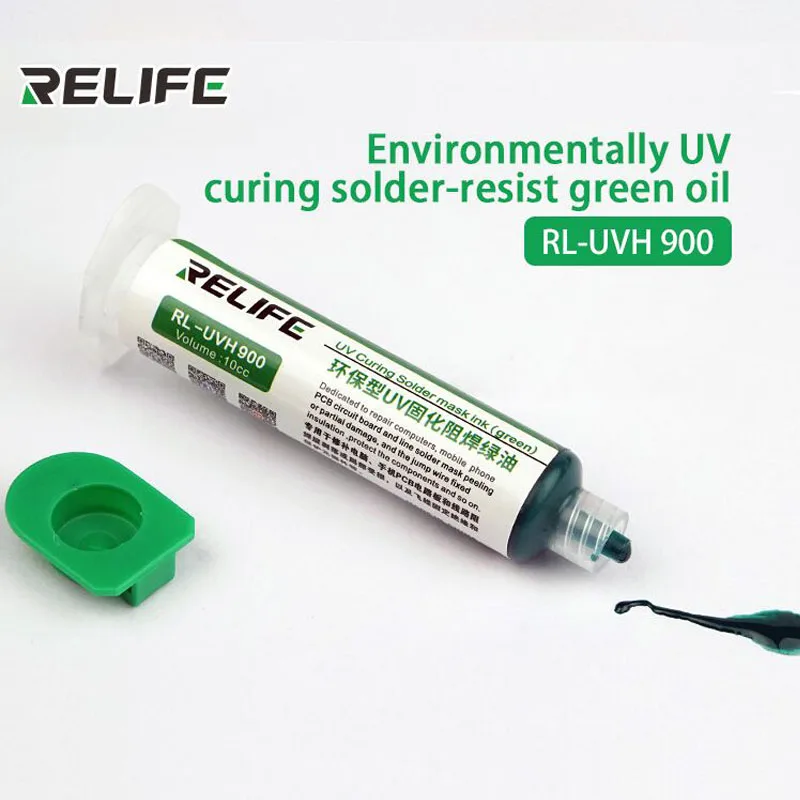 Green Oil Jyrkior RELIFE 10 мл Высокое качество УФ паяльная маска PCB BGA краска предотвращает КОРРОЗИОННОЕ дуговое пайка сварочные флюсы масло - Цвет: Green Oil