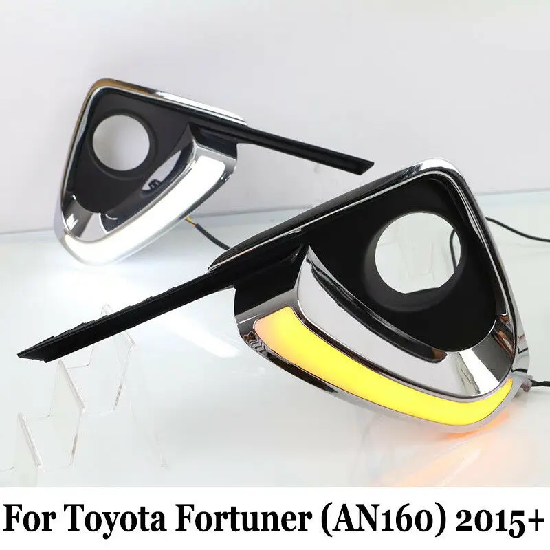 SmRKE для Toyota Fortuner 15 19 DRL светодиодный ные Противотуманные фары Дневные ходовые огни