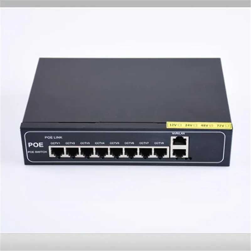 ANDDEAR 24 v 8 портовый гигабитный коммутатор poe 8*100/1000 Мбит/с POE и разъёмы 2*100/1000 на