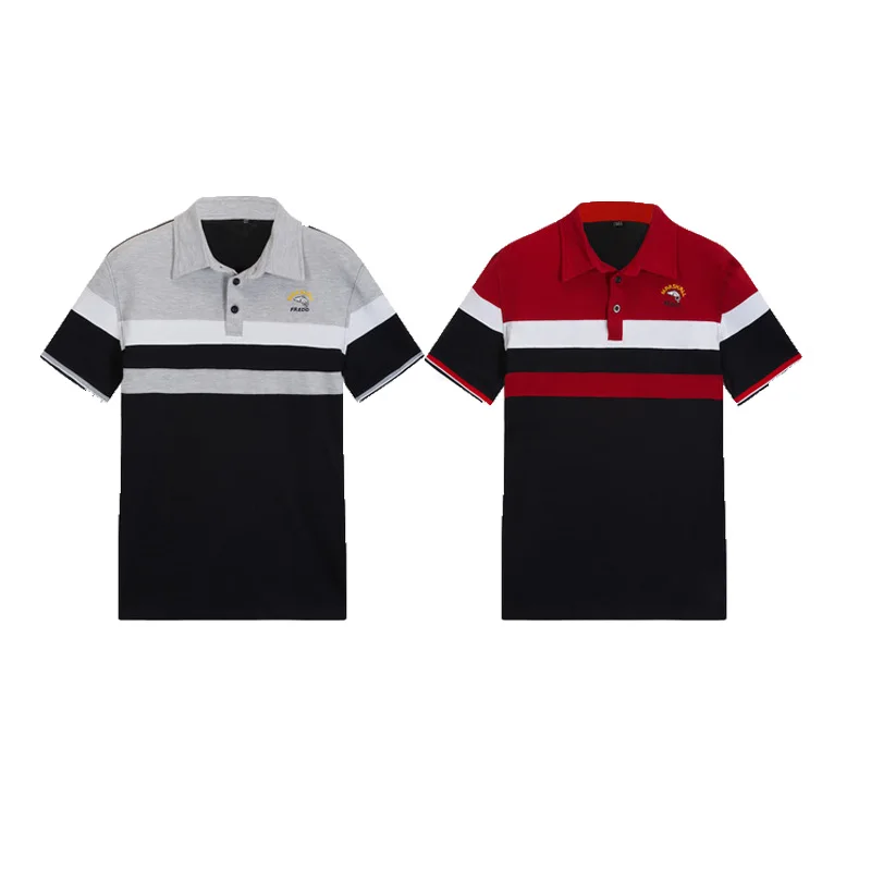 ZYFPGS 2018 Для мужчин рубашки поло белые полосы Короткий классический дизайн одежды