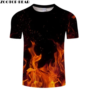 Хип-хоп Fire 3D Футболка с принтом Мужская модная футболка забавные повседневные Летние Топы И Футболки Мужская футболка Прямая поставка 2018 Новый зверополис медведь