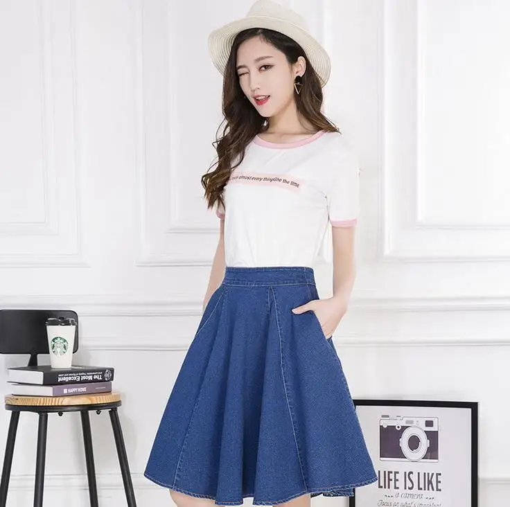 Женская юбка с подкладкой на весну и лето|line skirt|denim skirtdenim skirt fashion |