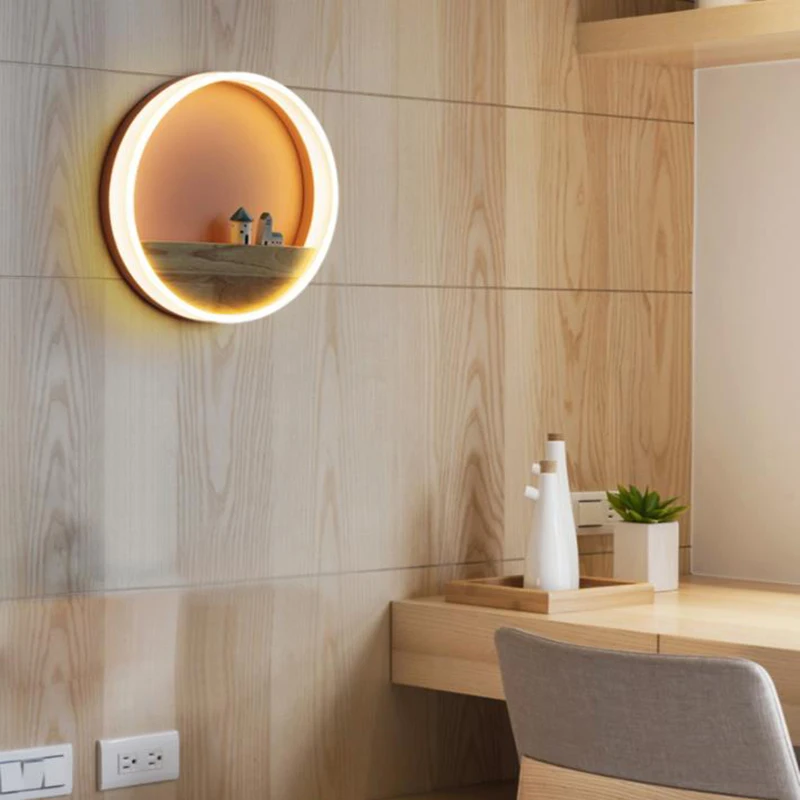 

Novelty Macaroon colorful iron LED wall lamps minimalist wall sconces creative bedroom study living room decorative wall lights