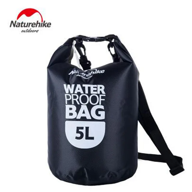 Black-5L NatureHike 5L 20L 60L водонепроницаемый мешок Сверхлегкий дрейфующий Сухой Мешок Пляжный дрейфующий Дайвинг Плавательный компрессионный мешок для хранения - Цвет: Black-5L